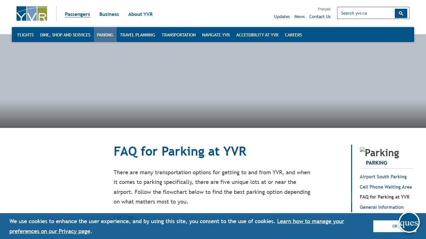 FAQ for Parking at YVR | YVR