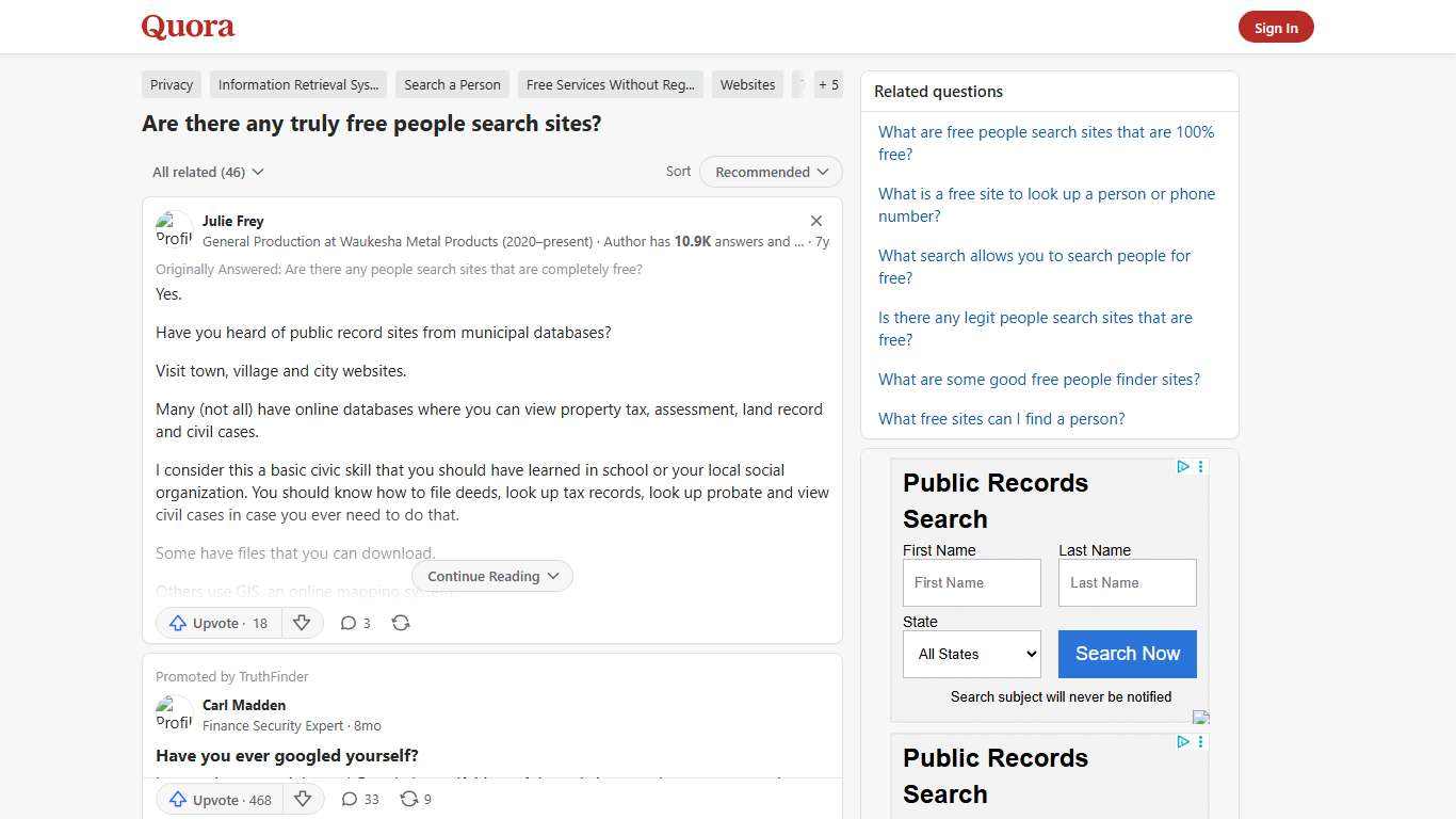 Are there any truly free people search sites? - Quora